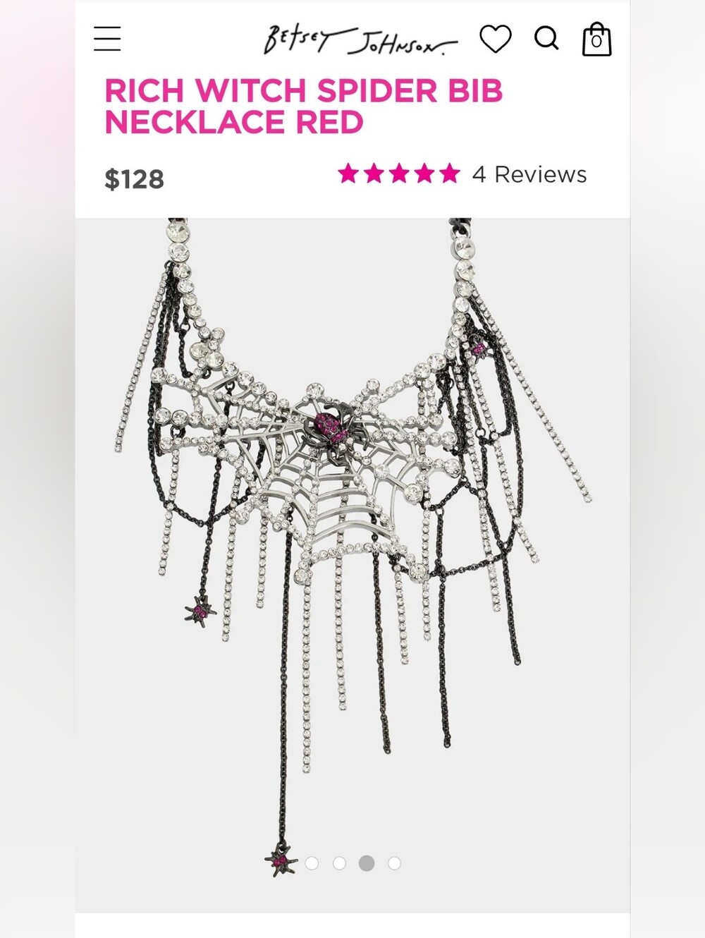 👉✨️ Betsey Johnson Rich Witch Spider Bib Statement Necklace - Picture 2 of 6